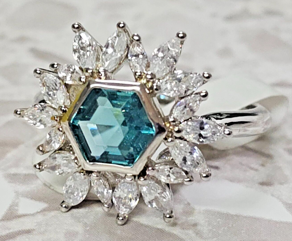 Bomb Party Rhodium Ring - Sea Foam Tourmaline - Size 7 - RBP3021